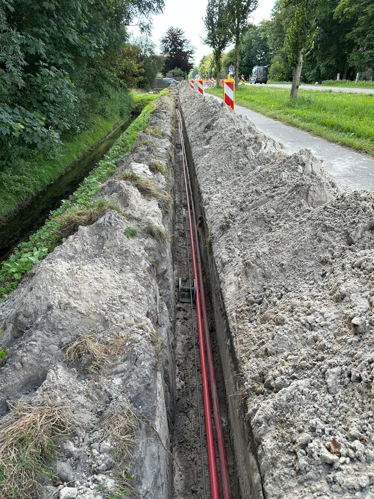 Brede mantelkabel sleuf
